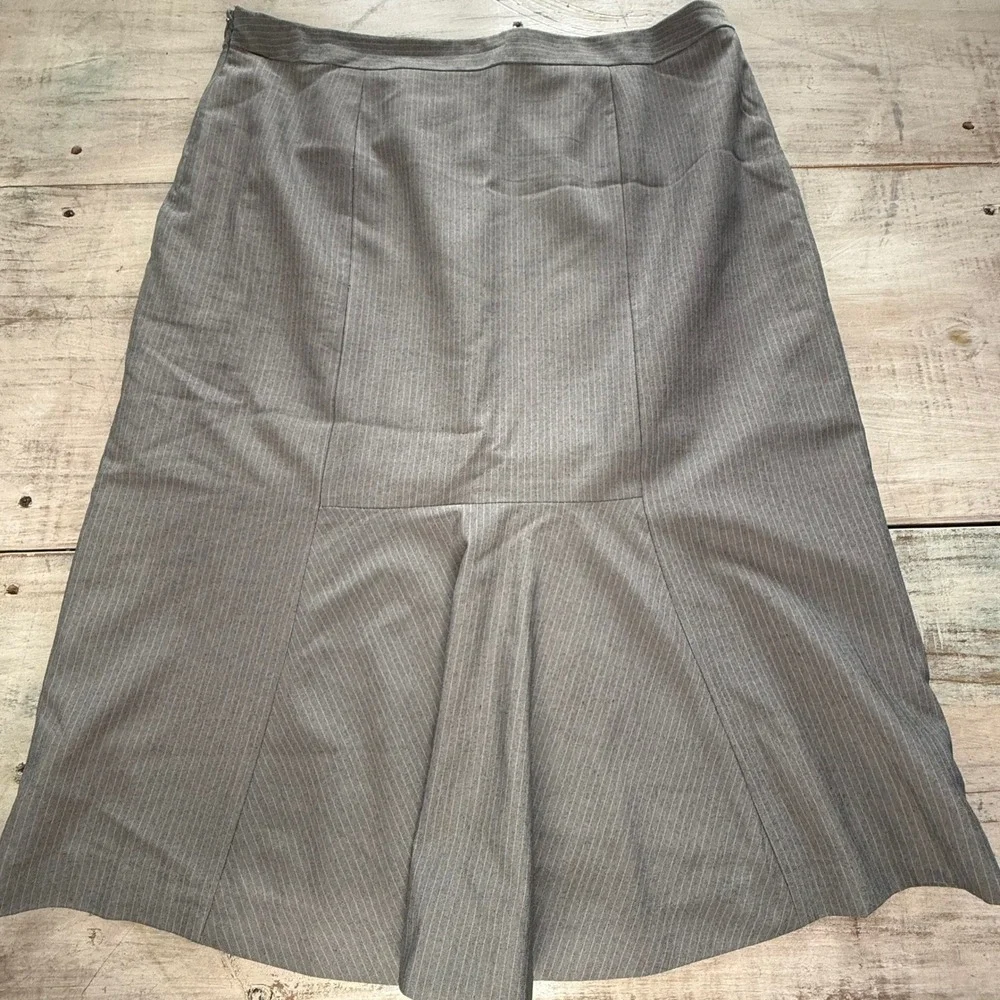 Vintage Y2K Jessica Womens Gray Pinstripe Midi Skirt Size 10 Career Work Office‎